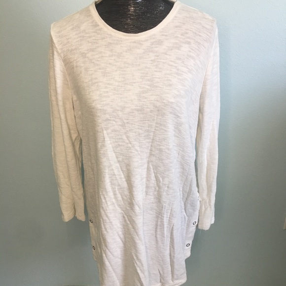 J Jill Thermal long sleeve snap sides shirt size M - Picture 2 of 6